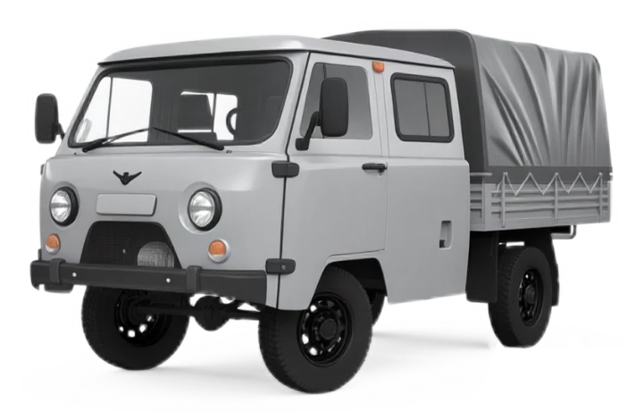 UAZ СГР Двухрядная кабина Серый